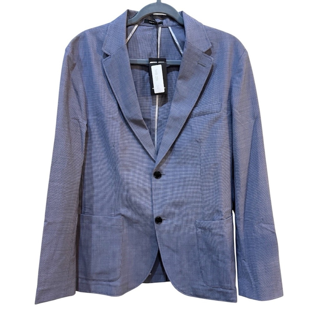 Club Monaco Blue Two Button Lightweight Soft Blazer Jacket Unlined Grant Fit